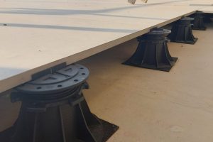 EC pedestals supporting porcelain granite tiles. Photo: Eyal Coatings